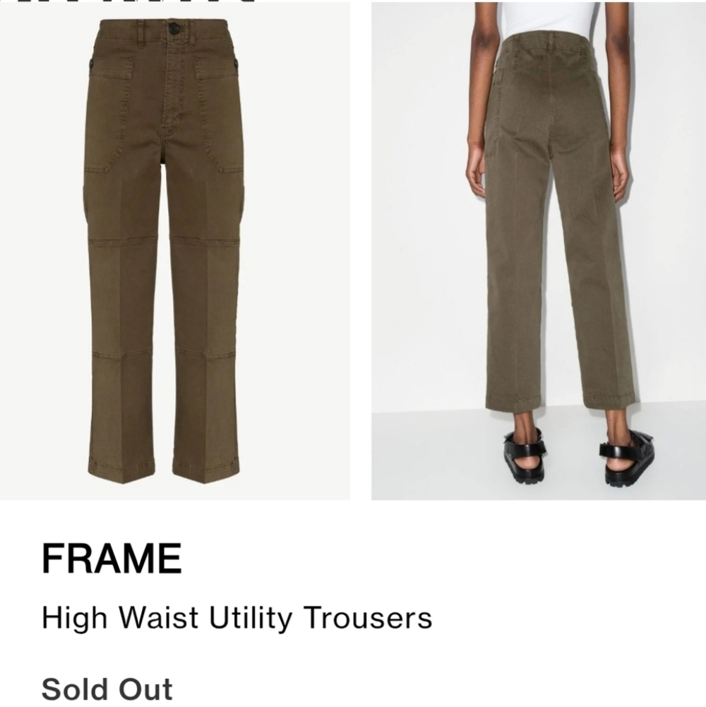 FRAME HIGH WAIST UTILITY TROUSERS- SIZE 25